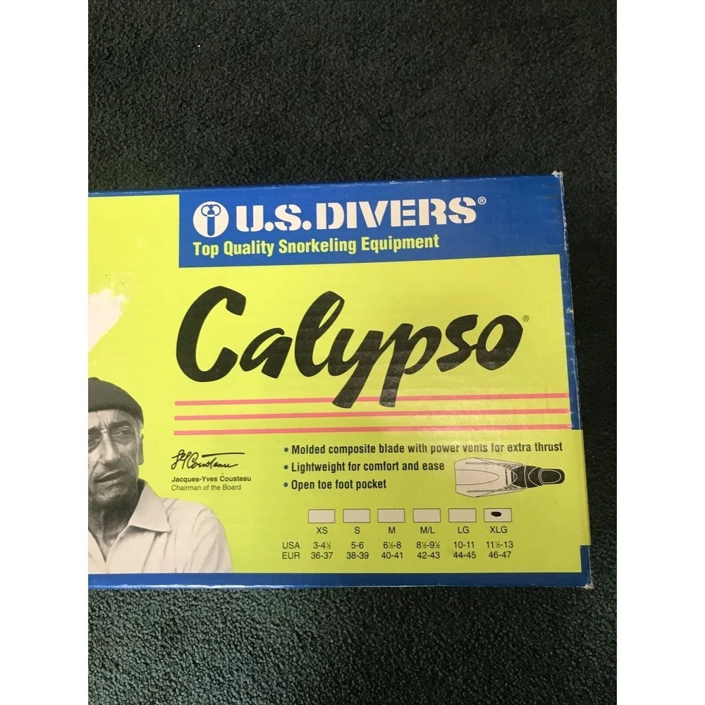 US Divers Pacifica Calypso Fins/Flippers Snorkeling Scuba Sz 11 1/2-13 46-47EUC‎